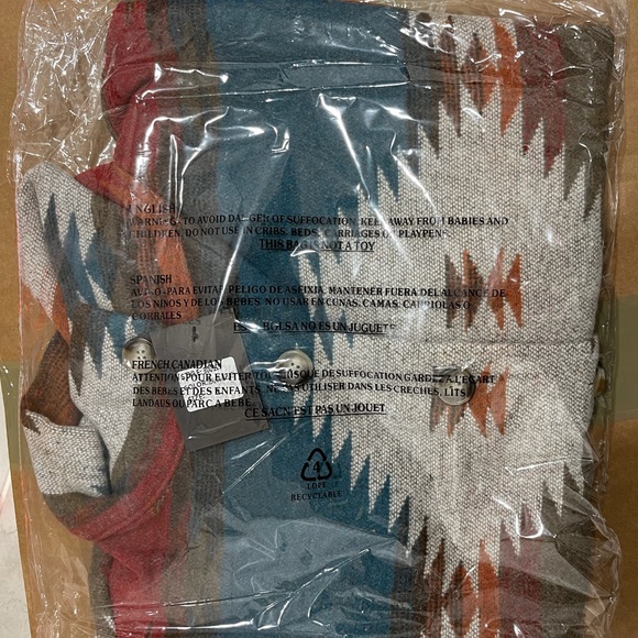 New Tribal Aztec Print Flannel Shacket Coat Jacket Native Western Brand New - Picture 6 of 6